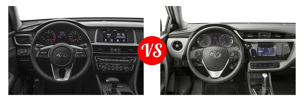 2019 Kia Optima Sedan LX / S vs. 2019 Toyota Corolla Sedan SE / XSE - Dashboard Comparison