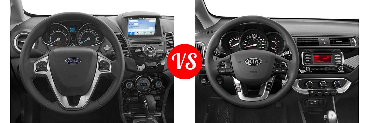 2017 Ford Fiesta Sedan Titanium vs. 2017 Kia Rio Sedan EX / LX - Dashboard Comparison