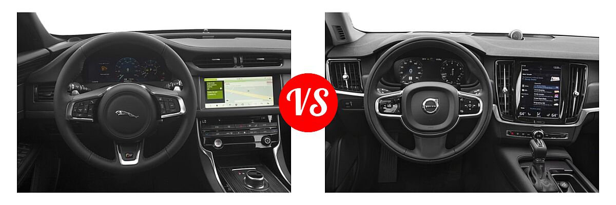 2019 Jaguar XF Wagon Prestige / S vs. 2019 Volvo V90 Cross Country Wagon T5 AWD / T6 AWD / Volvo Ocean Race - Dashboard Comparison