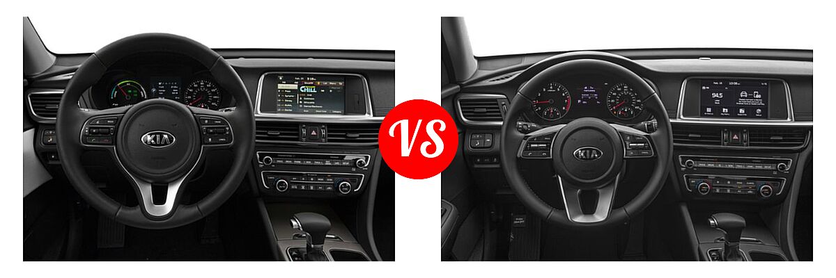 2019 Kia Optima Hybrid Sedan Hybrid EX vs. 2019 Kia Optima Sedan LX / S - Dashboard Comparison