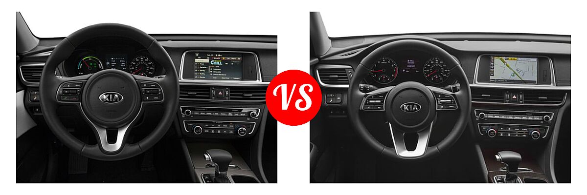 2019 Kia Optima Hybrid Sedan Hybrid EX vs. 2019 Kia Optima Sedan EX - Dashboard Comparison