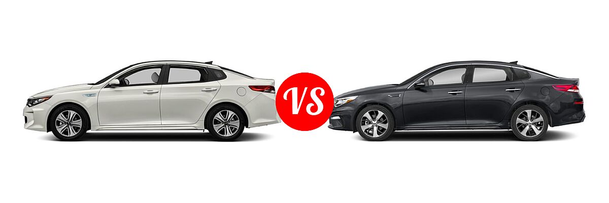 2019 Kia Optima Hybrid Sedan Hybrid EX vs. 2019 Kia Optima Sedan LX - Side Comparison