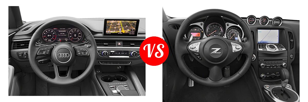 2019 Audi A5 Convertible Premium / Premium Plus / Prestige vs. 2019 Nissan 370Z Convertible Auto - Dashboard Comparison