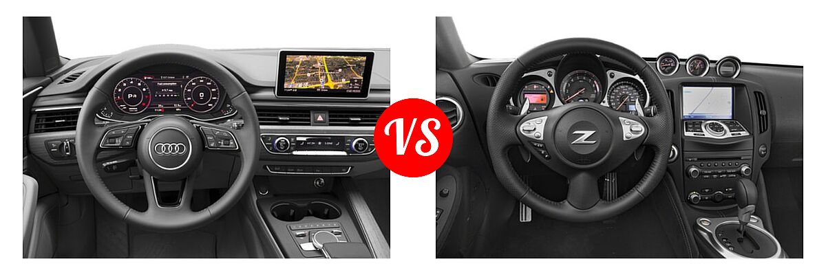 2019 Audi A5 Convertible Premium / Premium Plus / Prestige vs. 2019 Nissan 370Z Convertible Touring - Dashboard Comparison