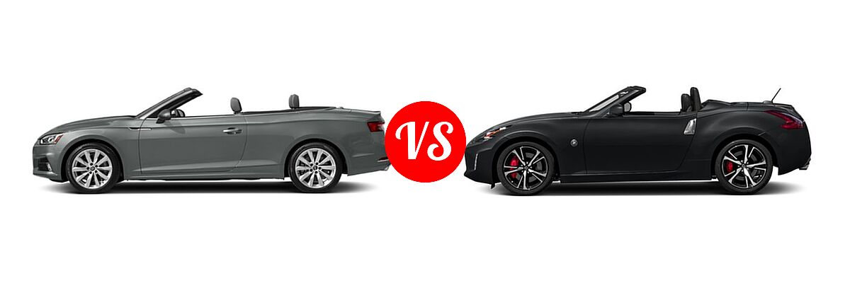 2019 Audi A5 Convertible Premium / Premium Plus / Prestige vs. 2019 Nissan 370Z Convertible Auto - Side Comparison