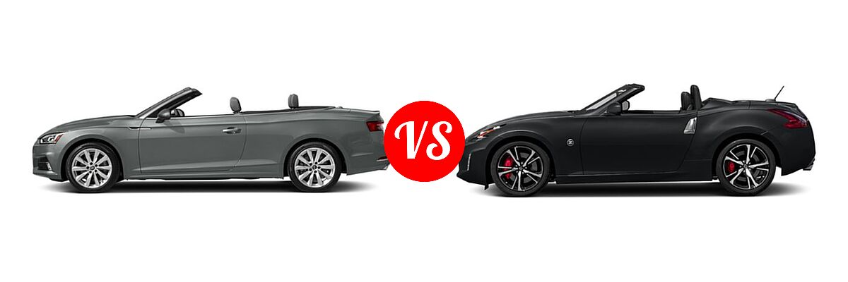 2019 Audi A5 Convertible Premium / Premium Plus / Prestige vs. 2019 Nissan 370Z Convertible Sport Touring - Side Comparison
