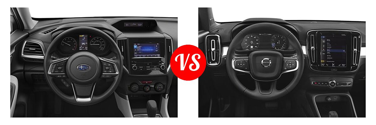 2019 Subaru Forester SUV 2.5i / Limited / Premium / Sport / Touring vs. 2019 Volvo XC40 SUV Momentum / R-Design - Dashboard Comparison