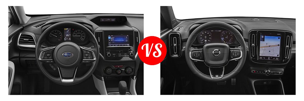 2019 Subaru Forester SUV 2.5i / Limited / Premium / Sport / Touring vs. 2019 Volvo XC40 SUV R-Design - Dashboard Comparison