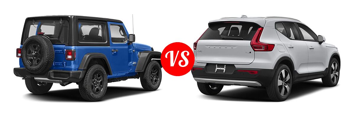 2019 Jeep Wrangler SUV Rubicon / Sport / Sport S vs. 2019 Volvo XC40 SUV Momentum / R-Design - Rear Right Comparison