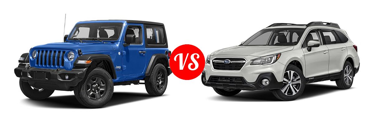 2019 Jeep Wrangler SUV Rubicon / Sport / Sport S vs. 2019 Subaru Outback SUV 2.5i - Front Left Comparison