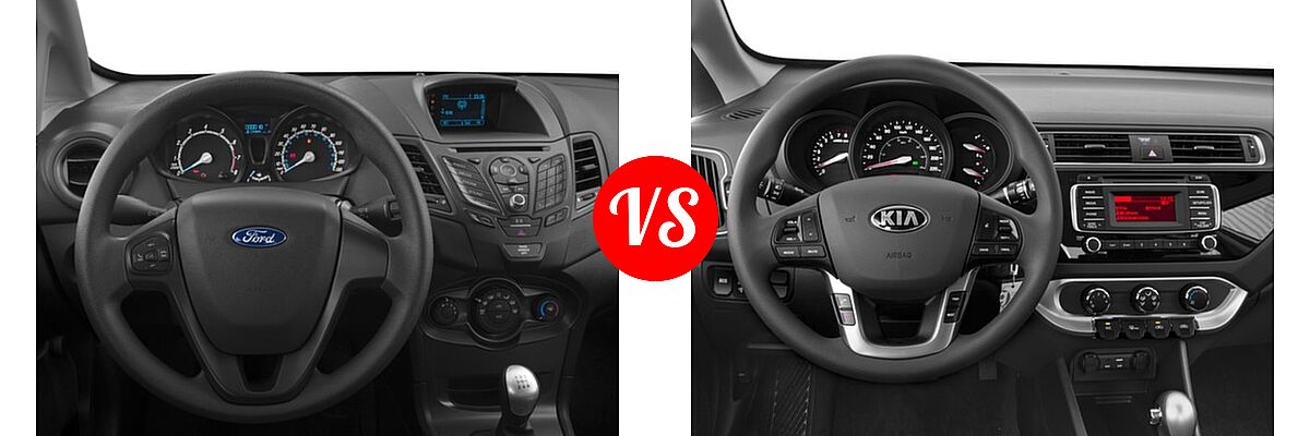 2017 Ford Fiesta Sedan S / SE vs. 2017 Kia Rio Sedan EX / LX - Dashboard Comparison