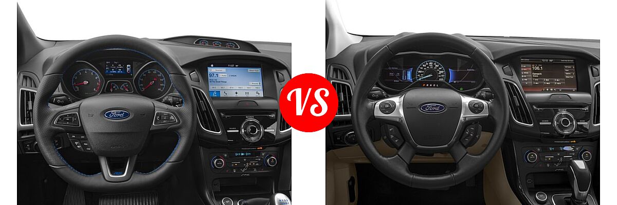 2017 Ford Focus RS Hatchback RS vs. 2017 Ford Focus Hatchback Electric Electric - Dashboard Comparison