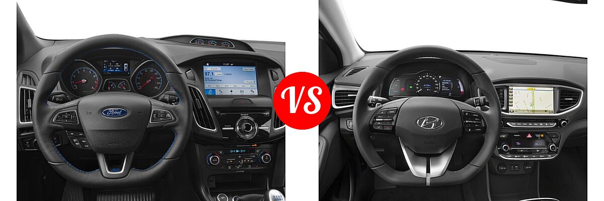 2017 Ford Focus RS Hatchback RS vs. 2017 Hyundai Ioniq Electric Hatchback Limited - Dashboard Comparison