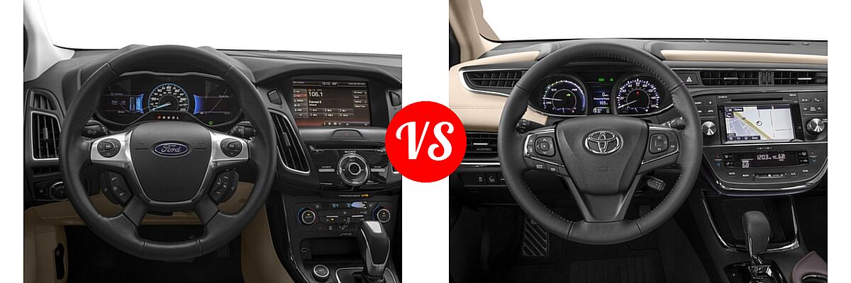 2017 Ford Focus Hatchback Electric Electric vs. 2017 Toyota Avalon Hybrid Sedan Hybrid XLE Plus / Hybrid XLE Premium - Dashboard Comparison