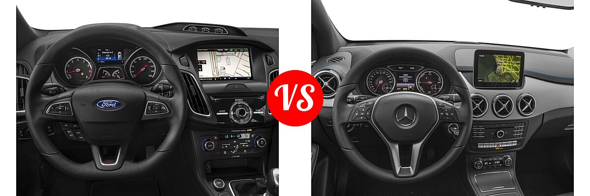 2017 Ford Focus ST Hatchback ST vs. 2017 Mercedes-Benz B-Class Electric Drive Hatchback B 250e - Dashboard Comparison