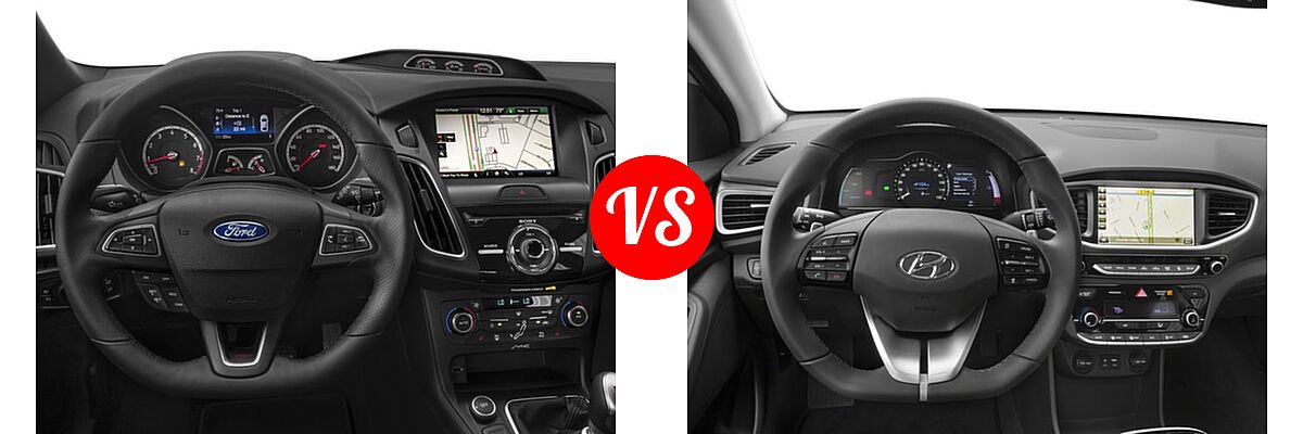 2017 Ford Focus ST Hatchback ST vs. 2017 Hyundai Ioniq Electric Hatchback Limited - Dashboard Comparison