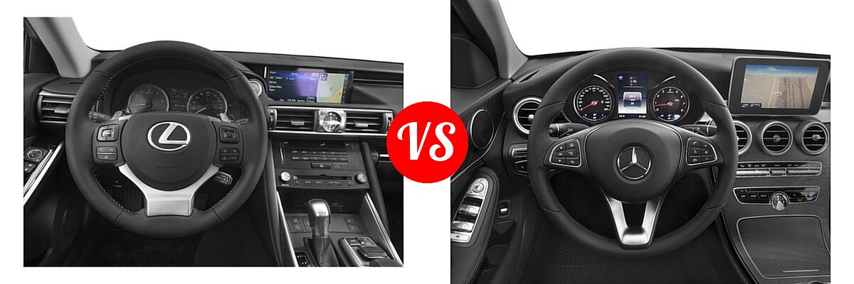 2019 Lexus IS 300 Sedan IS 300 / IS 300 F Sport vs. 2018 Mercedes-Benz C-Class Sedan C 300 - Dashboard Comparison