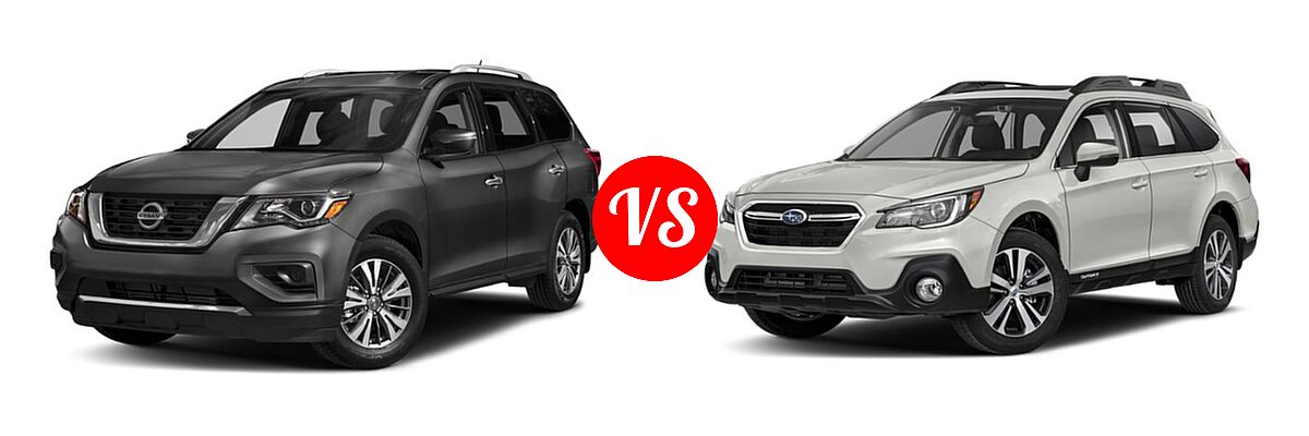 2019 Nissan Pathfinder SUV S vs. 2019 Subaru Outback SUV Limited - Front Left Comparison