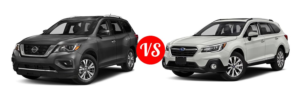 2019 Nissan Pathfinder SUV S vs. 2019 Subaru Outback SUV Touring - Front Left Comparison