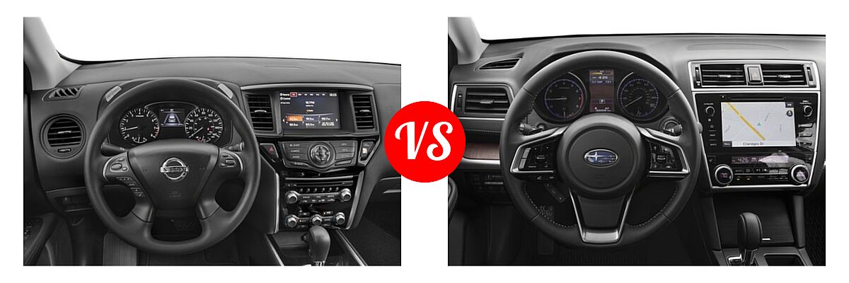 2019 Nissan Pathfinder SUV S vs. 2019 Subaru Outback SUV Premium / Touring - Dashboard Comparison