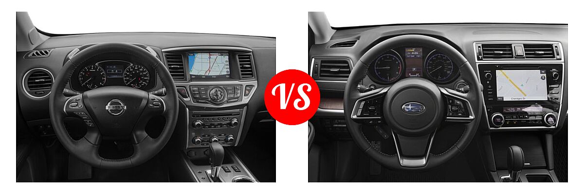 2019 Nissan Pathfinder SUV SL / SV vs. 2019 Subaru Outback SUV Premium / Touring - Dashboard Comparison
