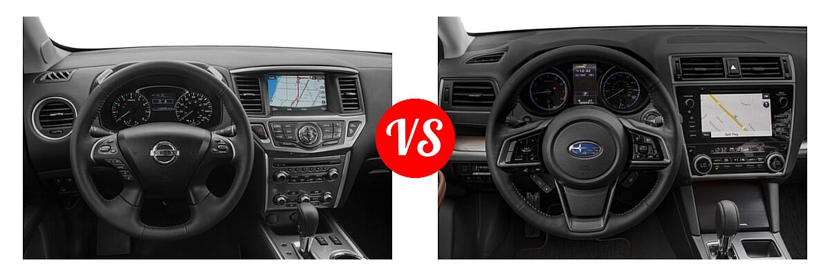 2019 Nissan Pathfinder SUV SL / SV vs. 2019 Subaru Outback SUV Touring - Dashboard Comparison