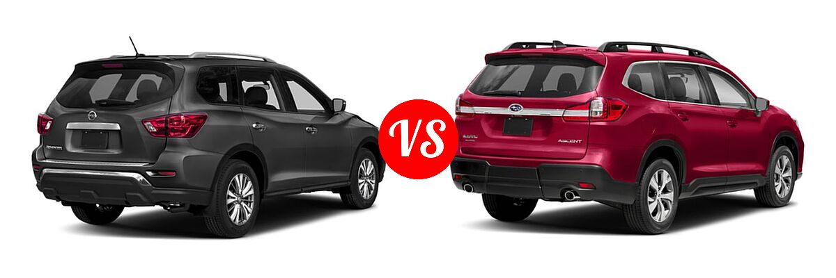 2019 Nissan Pathfinder SUV S vs. 2019 Subaru Ascent SUV 2.4T 8-Passenger / Limited / Premium / Touring - Rear Right Comparison