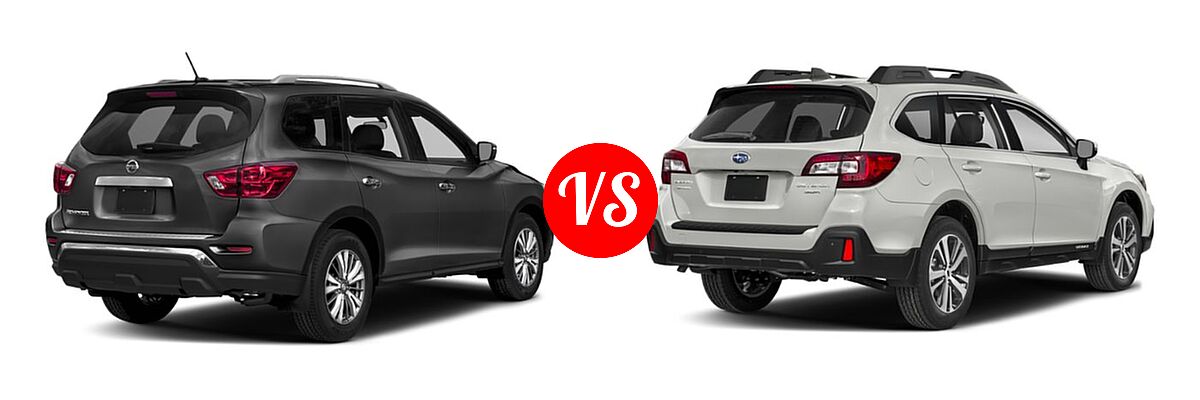 2019 Nissan Pathfinder SUV S vs. 2019 Subaru Outback SUV Limited - Rear Right Comparison