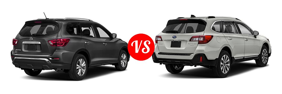2019 Nissan Pathfinder SUV S vs. 2019 Subaru Outback SUV Touring - Rear Right Comparison
