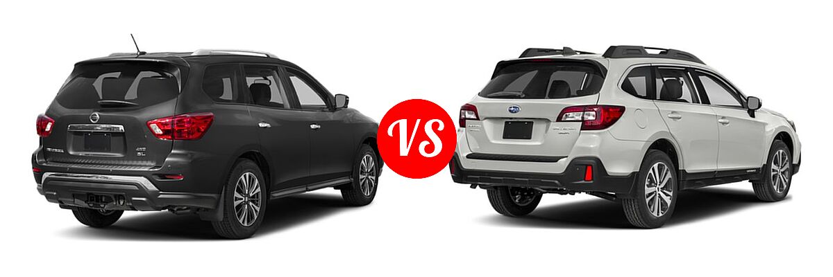 2019 Nissan Pathfinder SUV SL / SV vs. 2019 Subaru Outback SUV 2.5i - Rear Right Comparison