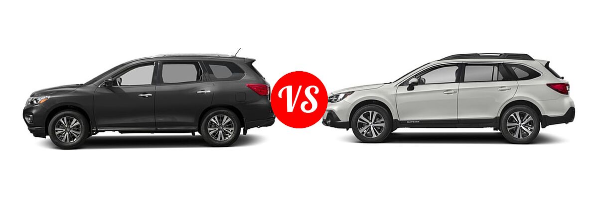 2019 Nissan Pathfinder SUV SL / SV vs. 2019 Subaru Outback SUV Limited - Side Comparison
