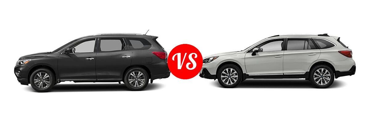 2019 Nissan Pathfinder SUV SL / SV vs. 2019 Subaru Outback SUV Touring - Side Comparison