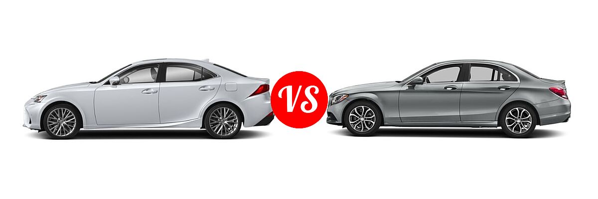2019 Lexus IS 300 Sedan IS 300 / IS 300 F Sport vs. 2018 Mercedes-Benz C-Class Sedan C 300 - Side Comparison