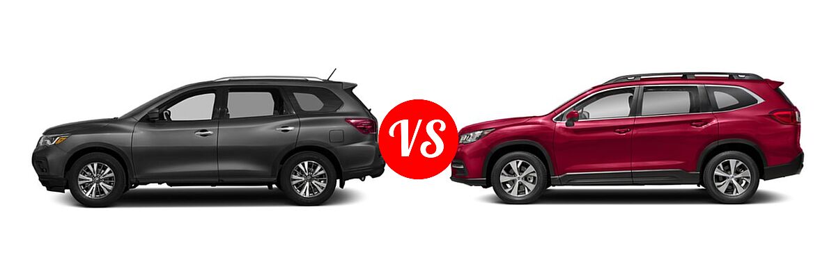 2019 Nissan Pathfinder SUV S vs. 2019 Subaru Ascent SUV 2.4T 8-Passenger / Limited / Premium / Touring - Side Comparison