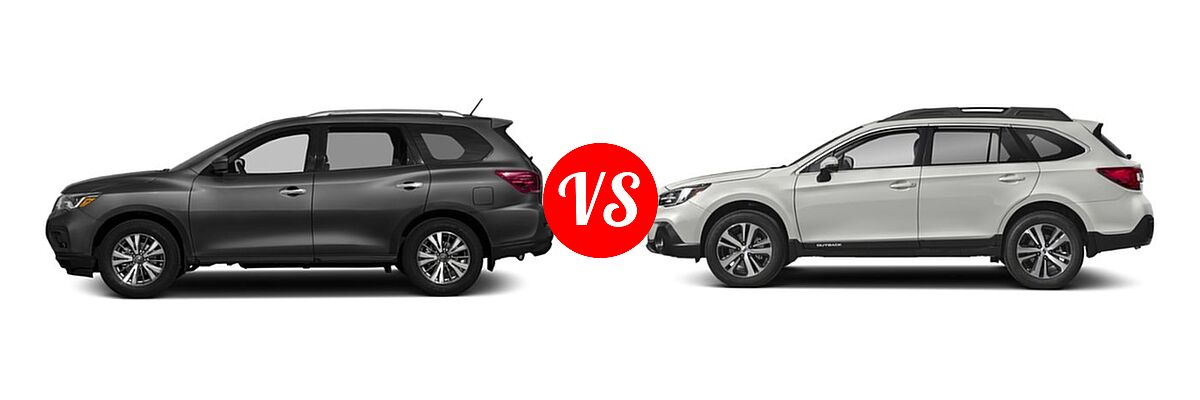 2019 Nissan Pathfinder SUV S vs. 2019 Subaru Outback SUV Limited - Side Comparison