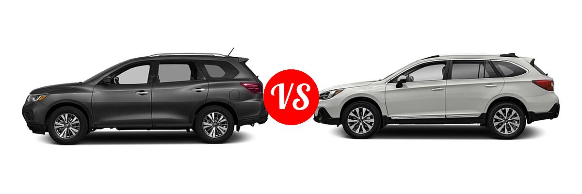 2019 Nissan Pathfinder SUV S vs. 2019 Subaru Outback SUV Touring - Side Comparison