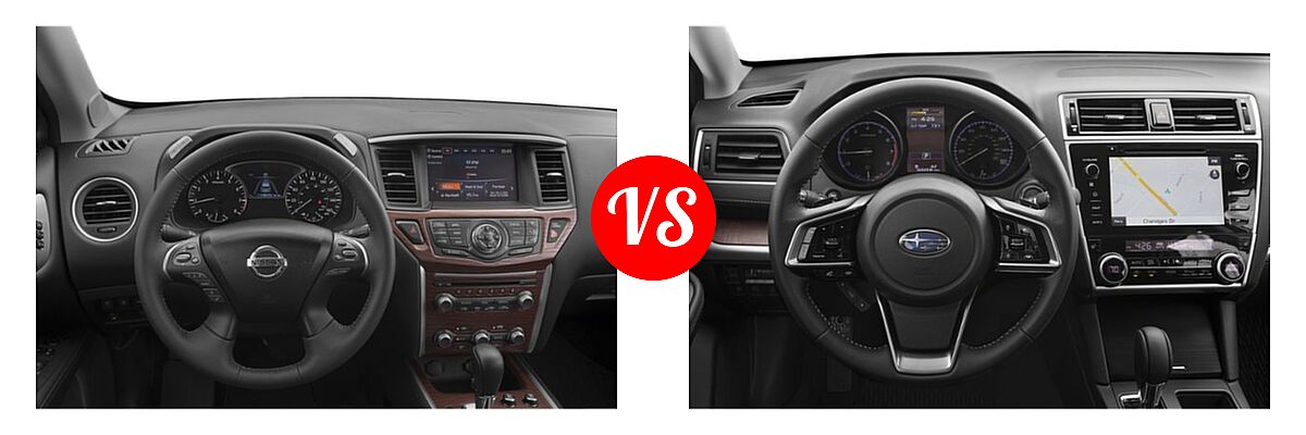 2019 Nissan Pathfinder SUV Platinum vs. 2019 Subaru Outback SUV Premium / Touring - Dashboard Comparison