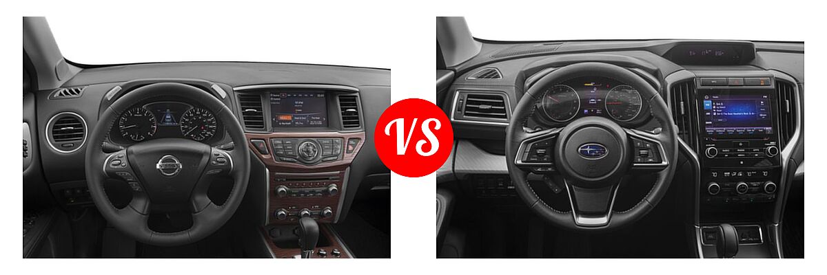 2019 Nissan Pathfinder SUV Platinum vs. 2019 Subaru Ascent SUV 2.4T 8-Passenger / Limited / Premium / Touring - Dashboard Comparison