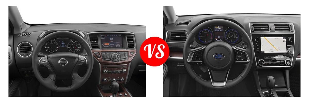 2019 Nissan Pathfinder SUV Platinum vs. 2019 Subaru Outback SUV Limited - Dashboard Comparison