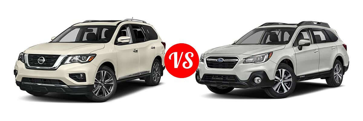 2019 Nissan Pathfinder SUV Platinum vs. 2019 Subaru Outback SUV Limited - Front Left Comparison