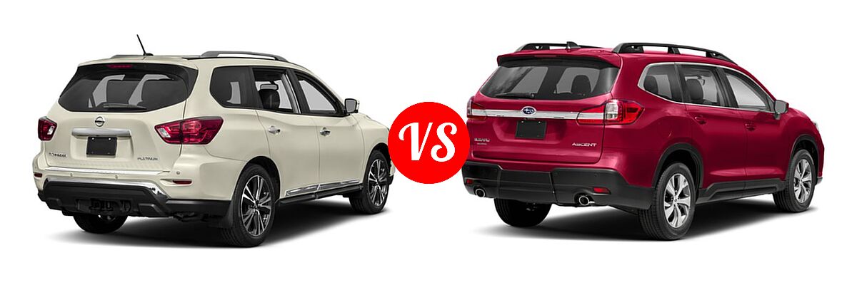 2019 Nissan Pathfinder SUV Platinum vs. 2019 Subaru Ascent SUV 2.4T 8-Passenger / Limited / Premium / Touring - Rear Right Comparison