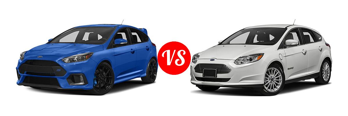 2017 Ford Focus RS Hatchback RS vs. 2017 Ford Focus Hatchback Electric Electric - Front Left Comparison