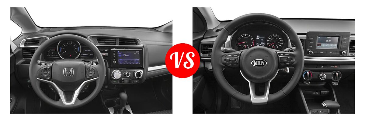 2019 Honda Fit Hatchback EX vs. 2019 Kia Rio Hatchback S - Dashboard Comparison