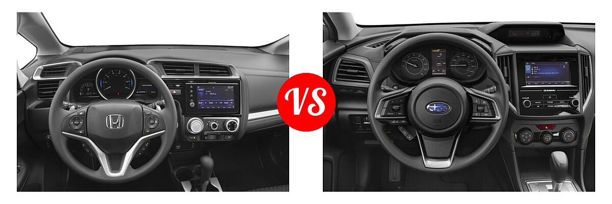 2019 Honda Fit Hatchback EX vs. 2019 Subaru Impreza Hatchback 2.0i 5-door CVT / 2.0i 5-door Manual / Premium - Dashboard Comparison