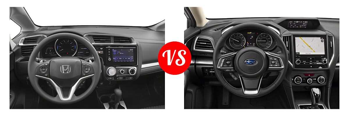 2019 Honda Fit Hatchback EX vs. 2019 Subaru Impreza Hatchback Limited - Dashboard Comparison