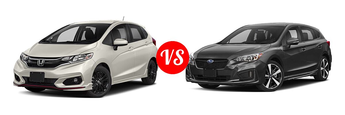 2019 Honda Fit Hatchback Sport vs. 2019 Subaru Impreza Hatchback Sport - Front Left Comparison