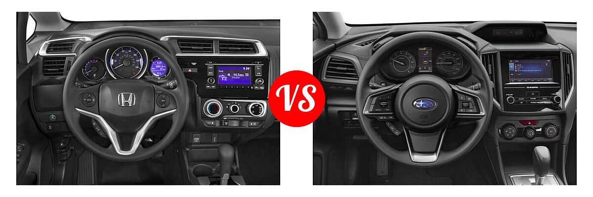 2019 Honda Fit Hatchback LX vs. 2019 Subaru Impreza Hatchback 2.0i 5-door CVT / 2.0i 5-door Manual / Premium - Dashboard Comparison