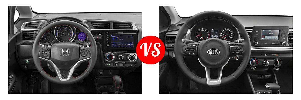 2019 Honda Fit Hatchback Sport vs. 2019 Kia Rio Hatchback S - Dashboard Comparison