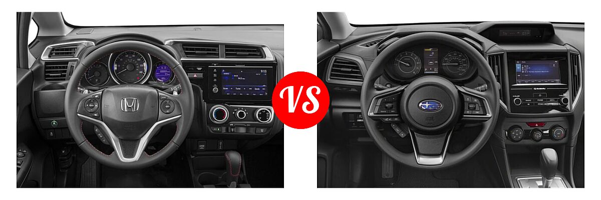 2019 Honda Fit Hatchback Sport vs. 2019 Subaru Impreza Hatchback 2.0i 5-door CVT / 2.0i 5-door Manual / Premium - Dashboard Comparison