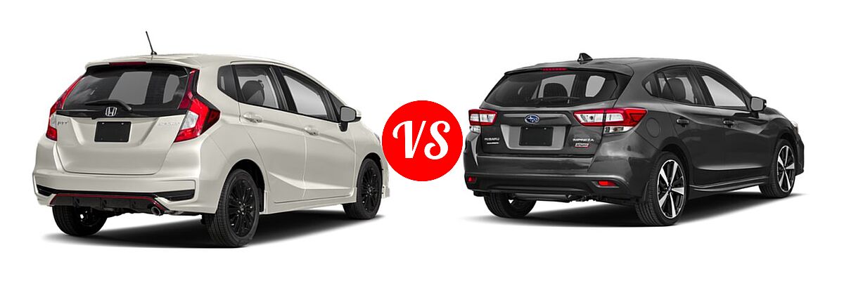 2019 Honda Fit Hatchback Sport vs. 2019 Subaru Impreza Hatchback Sport - Rear Right Comparison
